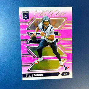 CJ Stroud Rookie Card Pink Prizm The Elite Insert SP 2024 Panini Donruss Texans